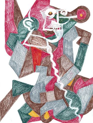 Print of Cubism People Drawings by Pedro Uribe Echeverria
