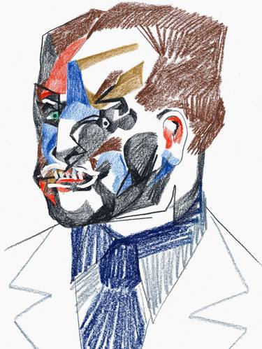 Print of Cubism People Drawings by Pedro Uribe Echeverria