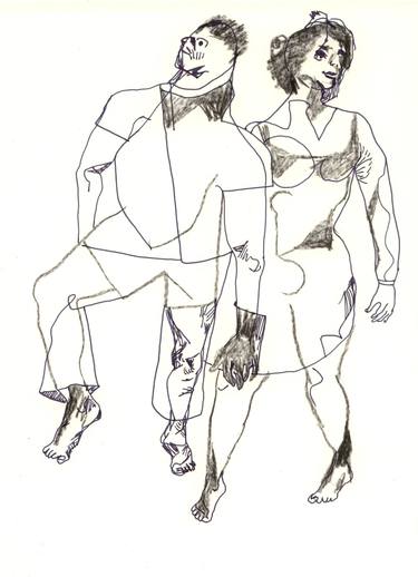 Print of Expressionism People Drawings by Pedro Uribe Echeverria