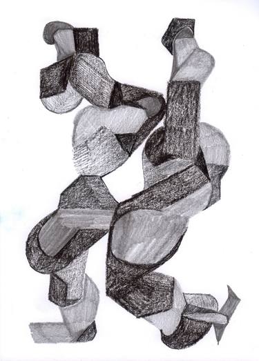 Print of Cubism Love Drawings by Pedro Uribe Echeverria