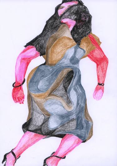 Original Expressionism Women Drawings by Pedro Uribe Echeverria