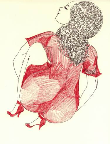 Print of Expressionism Women Drawings by Pedro Uribe Echeverria