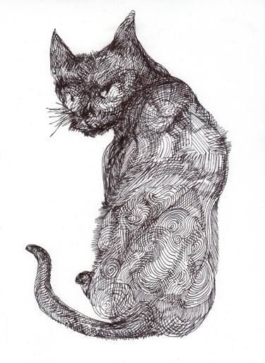 Original Cats Drawings by Pedro Uribe Echeverria