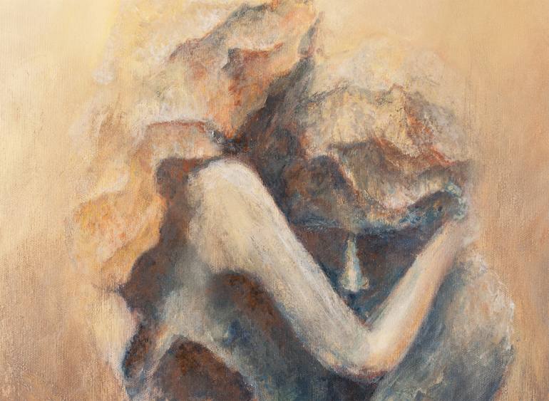 Original Abstract Expressionism Love Painting by Nikolina Petolas