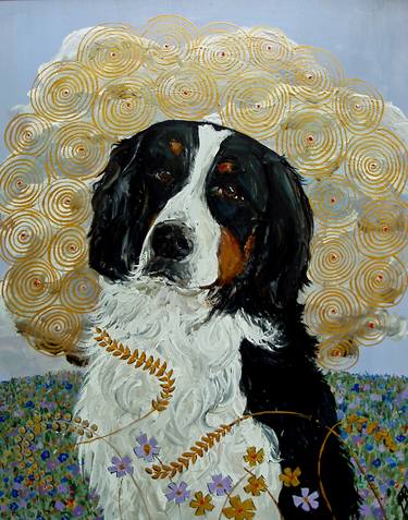 Print of Fine Art Dogs Paintings by Judy Henn
