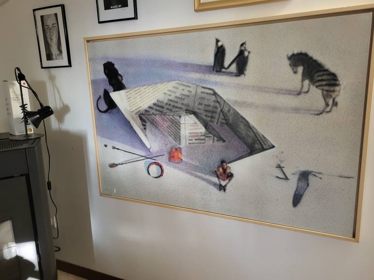 Original Surrealism Children Painting by Claudio Coltura