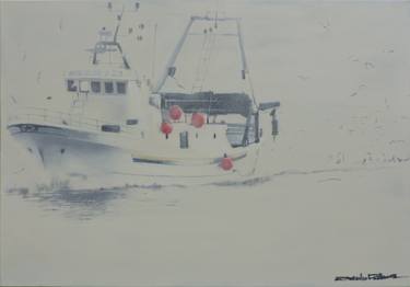 Original Figurative Boat Paintings by Claudio Coltura