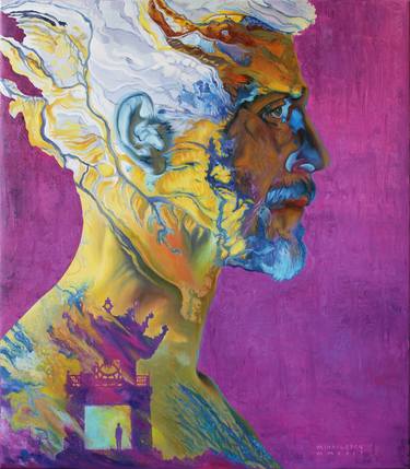 Print of Abstract Portrait Paintings by Ciprian Mihailescu