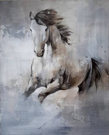 Original Figurative Horse Paintings by Cyril Réguerre