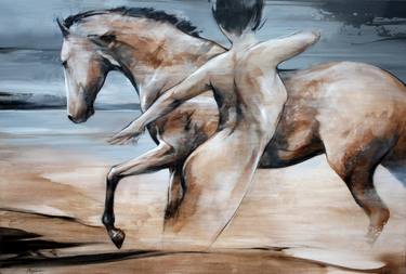 Original Figurative Horse Paintings by Cyril Réguerre