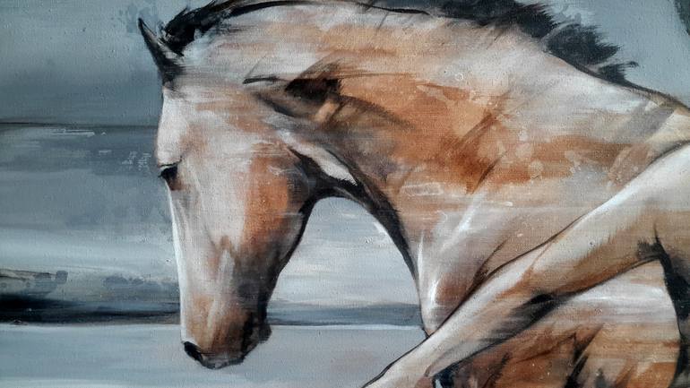 Original Figurative Horse Painting by Cyril Réguerre