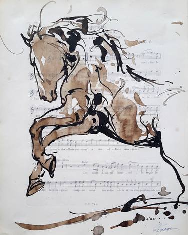 Original Horse Drawings by Cyril Réguerre