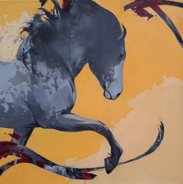 Original Figurative Horse Paintings by Cyril Réguerre