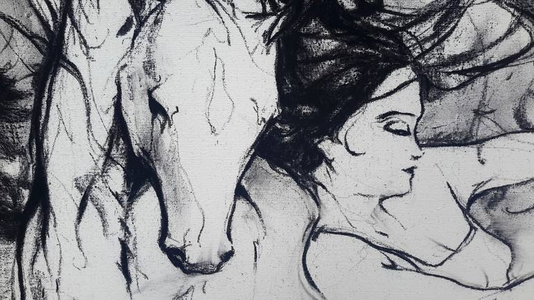 Original Figurative Horse Drawing by Cyril Réguerre