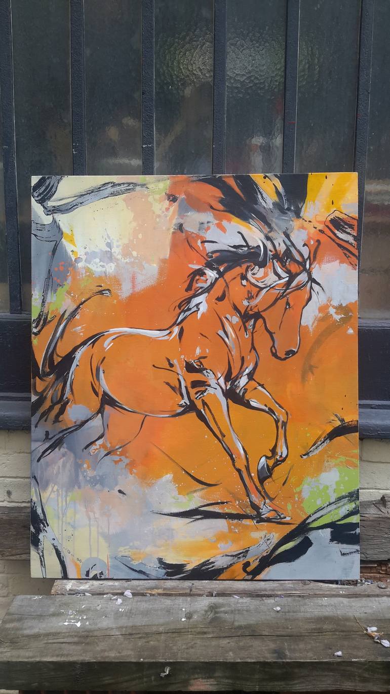 Original Abstract Animal Painting by Cyril Réguerre