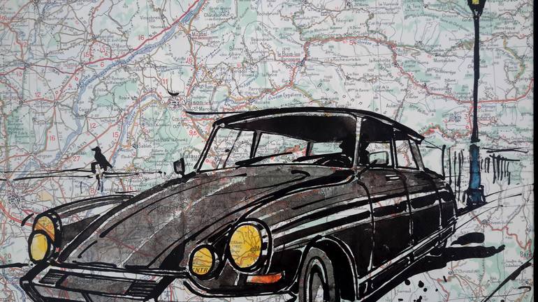 Original Figurative Car Drawing by Cyril Réguerre