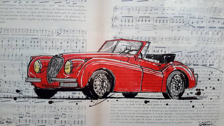 Original Car Drawing by Cyril Réguerre
