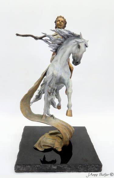 Original Figurative Classical mythology Sculpture by J Anne Butler