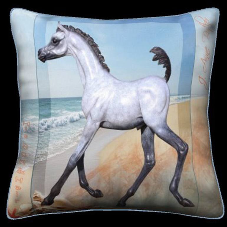 THROW PILLOW - EQUINE SEASCAPE  - Print