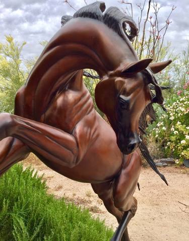 Freedom  Monumental Arabian Horse bronze sculpture thumb