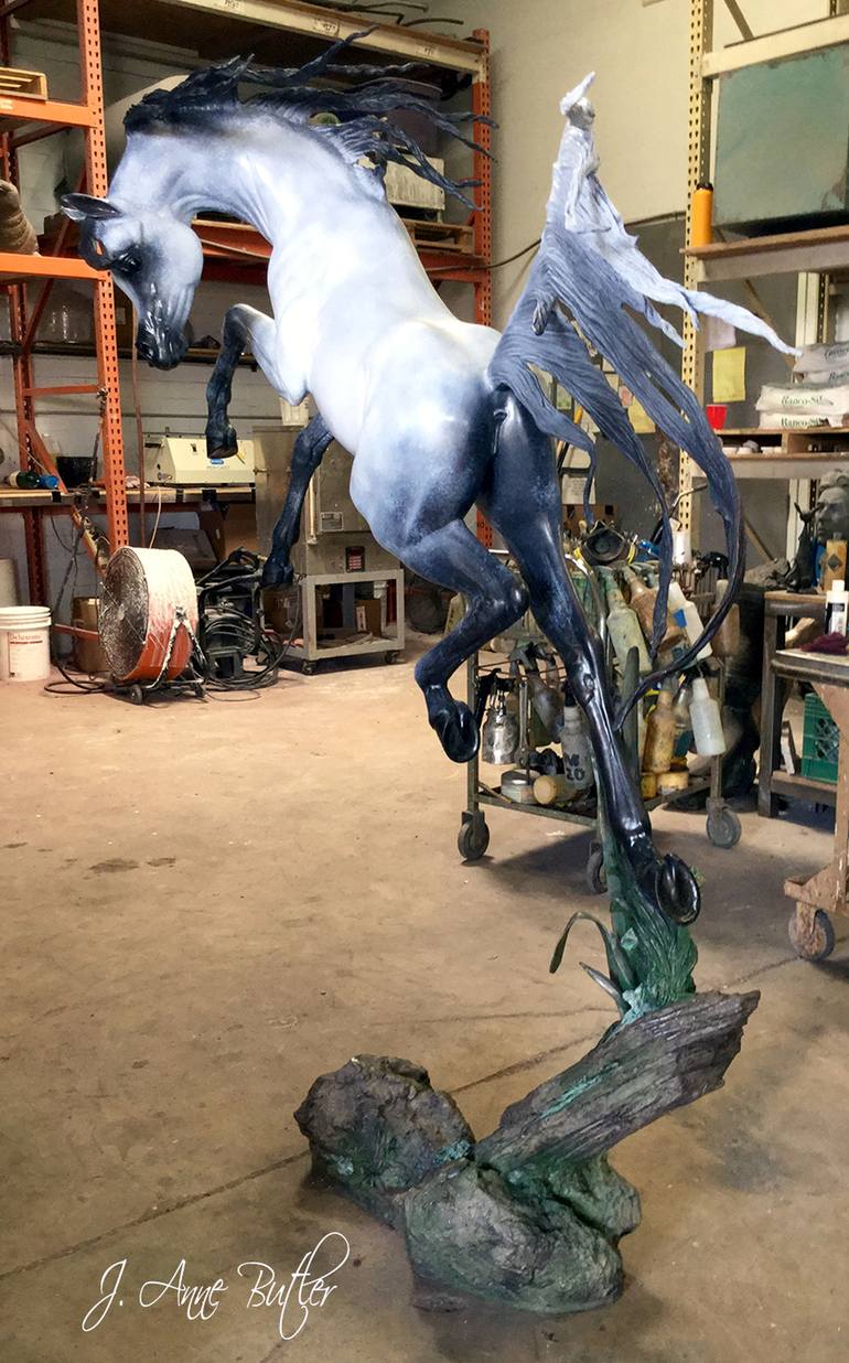 Original Figurative Horse Sculpture by J Anne Butler