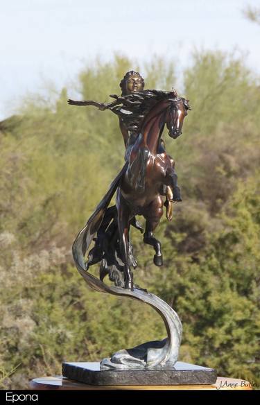 Epona Celtic Goddess of Horse Bronze Sculpture thumb