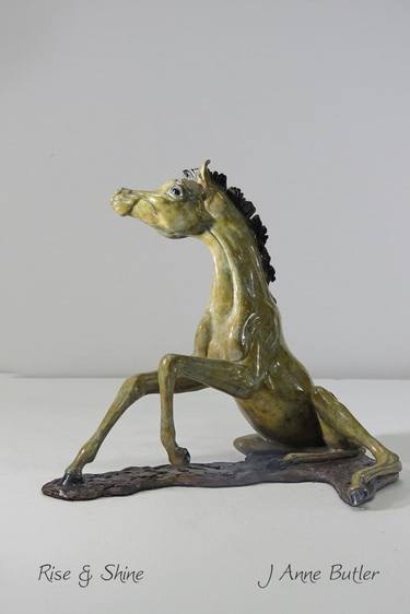 Original Figurative Horse Sculpture by J Anne Butler