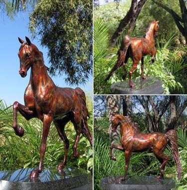 Original Figurative Horse Sculpture by J Anne Butler