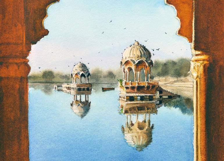 Archade View Arched view Painting by Ramesh Jhawar | Saatchi Art
