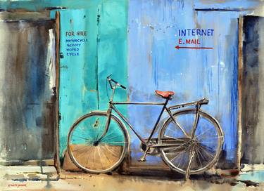 Print of Realism Bicycle Paintings by Ramesh Jhawar