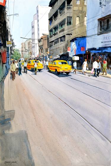 The yellow taxis of Kolkata thumb