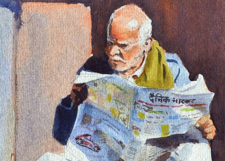 Original Realism People Painting by Ramesh Jhawar