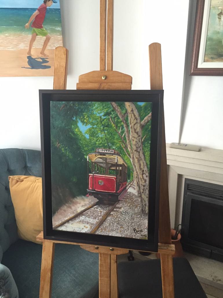 Original Figurative Train Painting by Pedro Metello