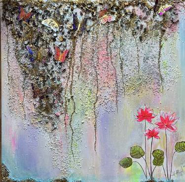 Original Abstract Garden Paintings by Henrieta Angel