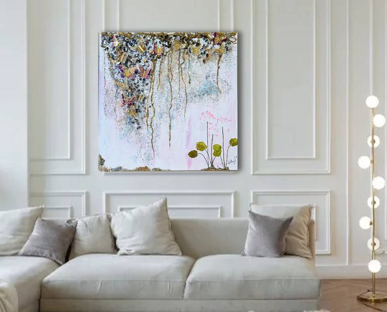 Original Abstract Garden Painting by Henrieta Angel