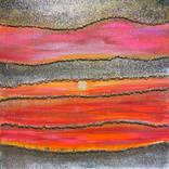Meet me at sunset abstract sunset painting by Henrieta Angel