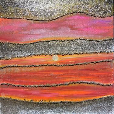 Meet me at sunset abstract sunset painting thumb