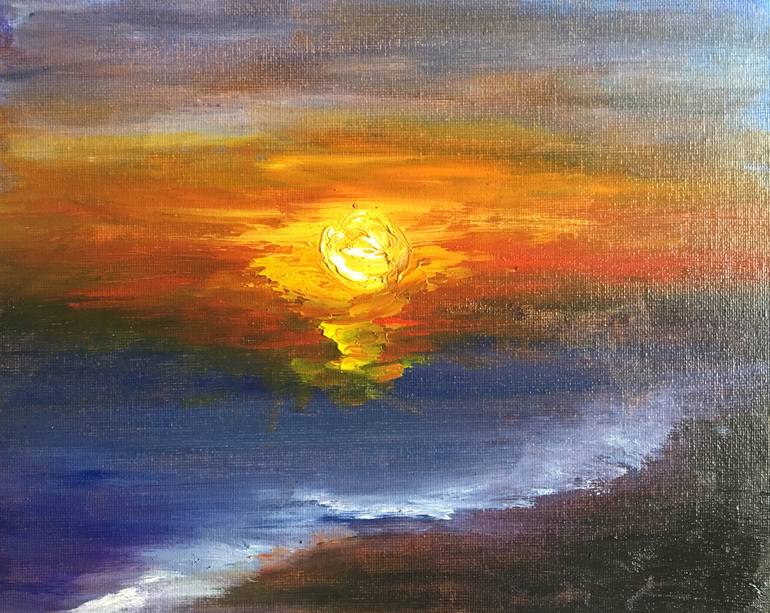 sunset painting impressionism