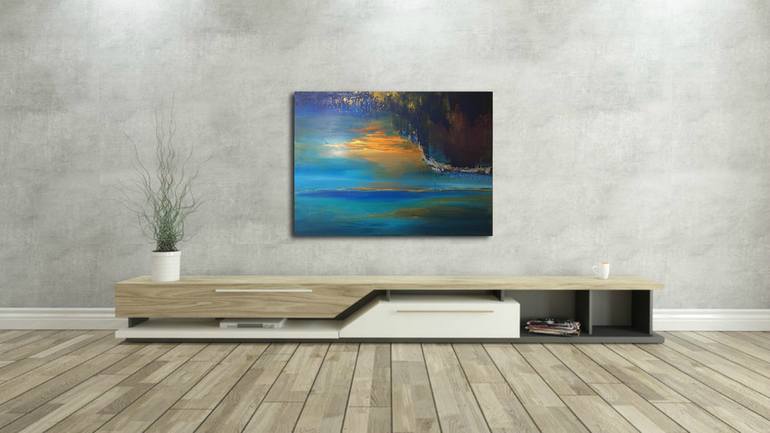 Original Abstract Seascape Painting by Henrieta Angel