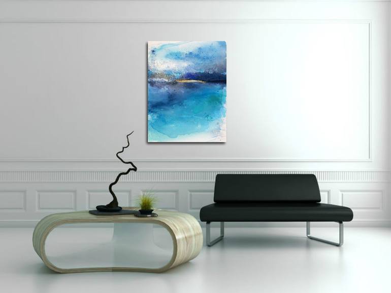 Original Abstract Seascape Painting by Henrieta Angel