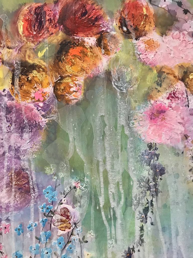 Original impressionistic Floral Painting by Henrieta Angel