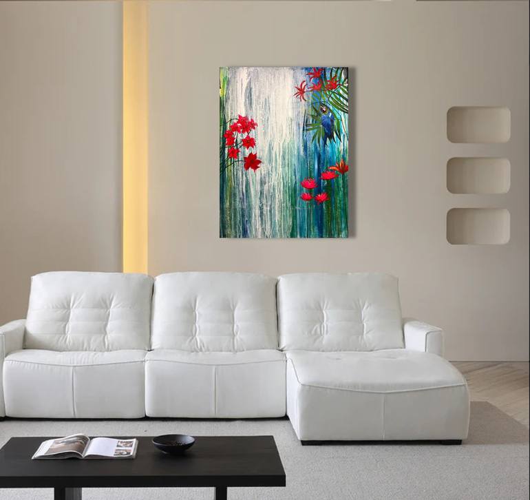 Original Abstract Botanic Painting by Henrieta Angel