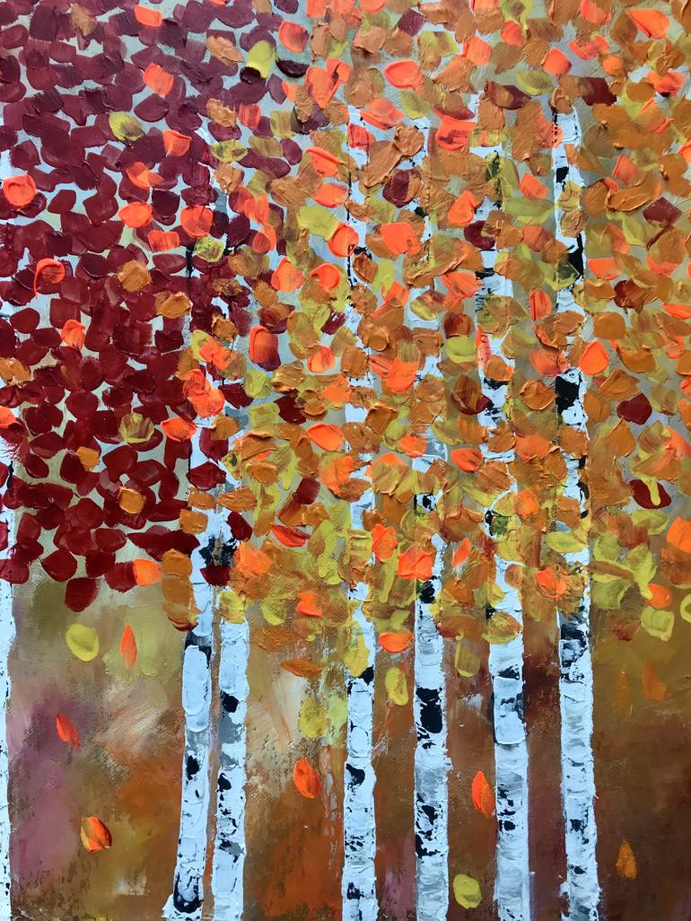Original Art Deco Landscape Painting by Henrieta Angel