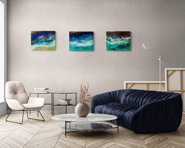 Print of Abstract Seascape Paintings by Henrieta Angel
