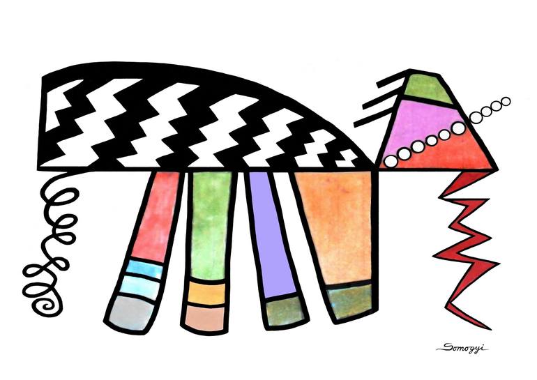 Print of Abstract Animal Paintings by Jayne Somogy