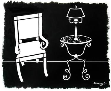 Original Black & White Still Life Drawing by Jayne Somogy