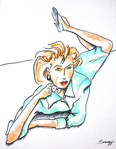 Original Women Drawings by Jayne Somogy