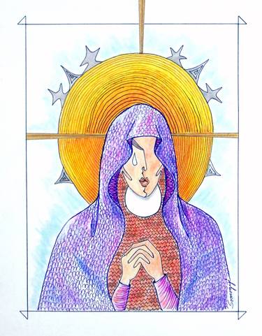 Print of Pop Art Religious Drawings by Jayne Somogy