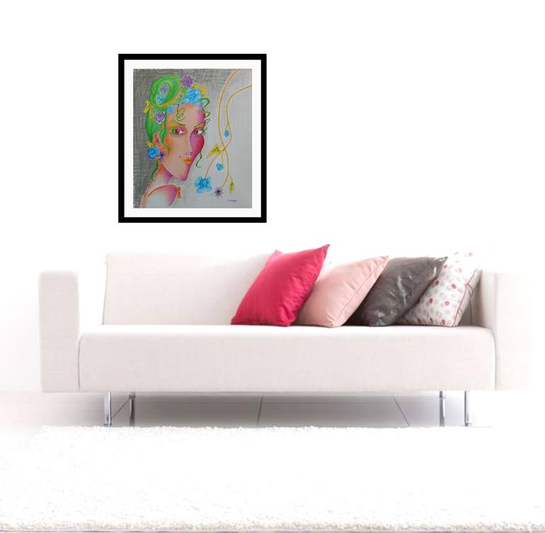 Original Art Deco Women Drawing by Jayne Somogy