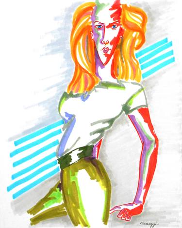 Original Pop Art Fashion Drawings by Jayne Somogy